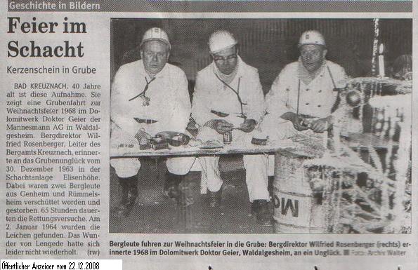 Mettenschicht Grube Dr. Geier 1968